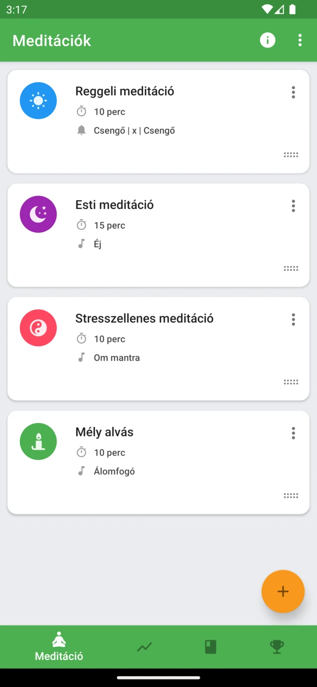 Elmentett meditációk a Medativóban, saját hosszal és hangokkal